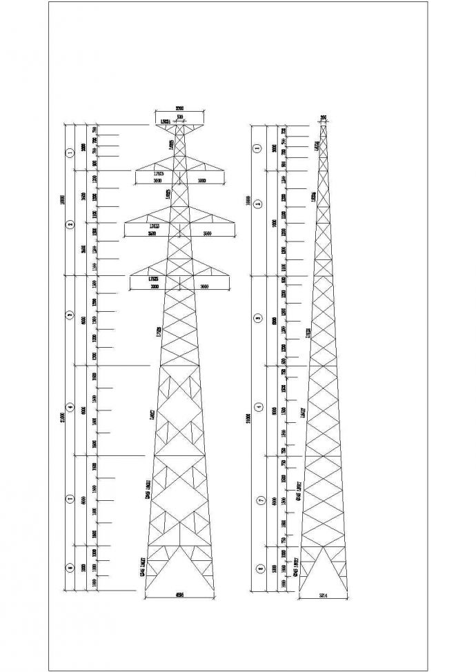 供电铁塔通用设计图CAD_图1