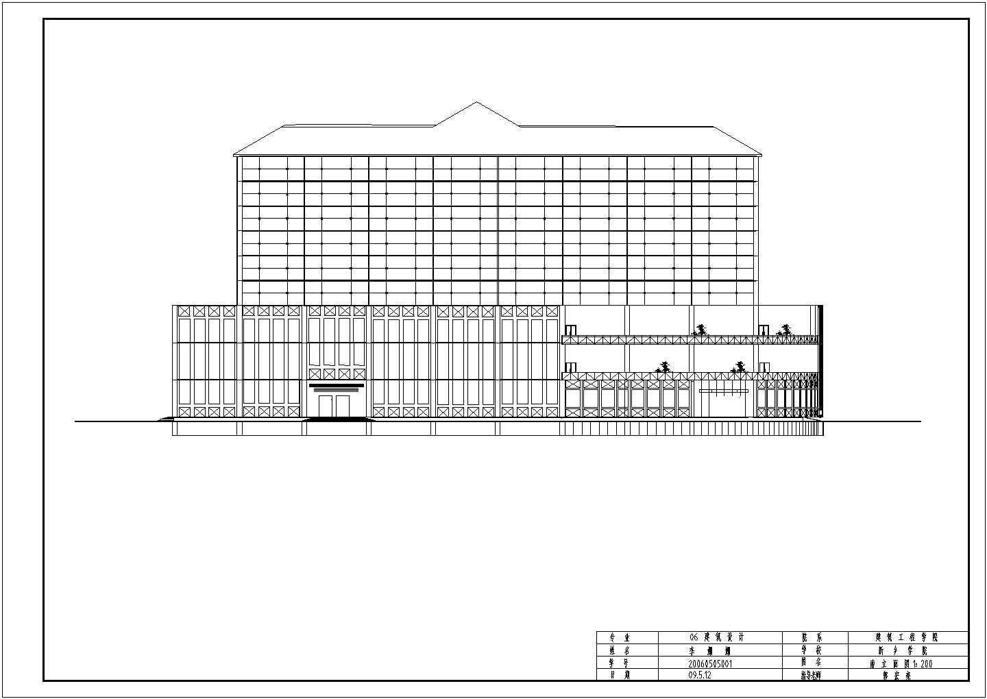 2.1万平米9层框架结构三星级酒店全套建筑设计CAD图纸