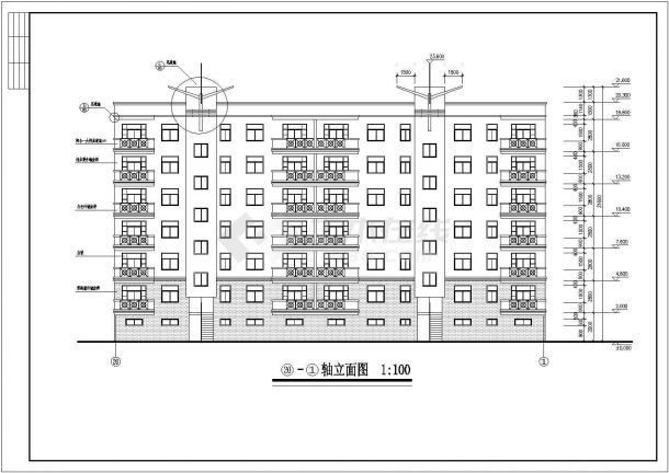 某地区6层住宅楼建筑全套设计施工详细方案CAD图纸-图一