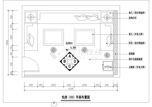 某城市酒吧包房结构CAD详图-图二