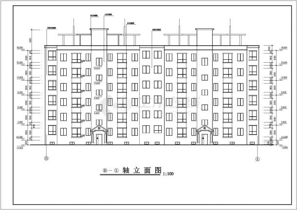 某地区六层带地下室建筑全套设计施工详细方案CAD图纸-图二