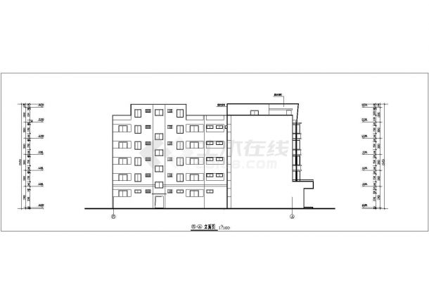 某地区六层L型住宅建筑全套设计施工详细方案CAD图纸-图一