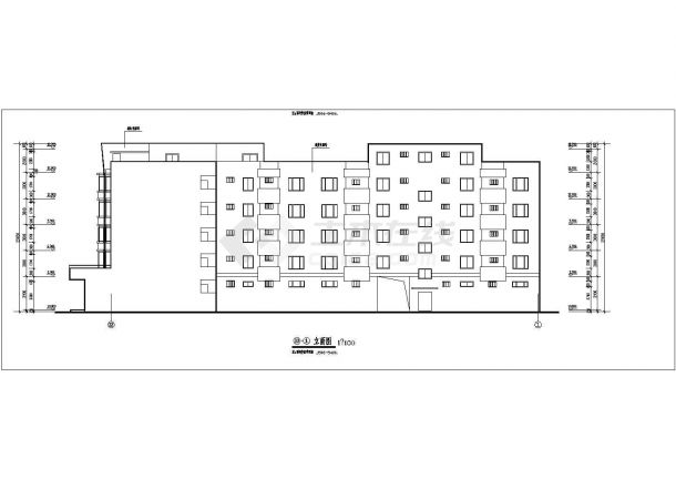 某地区六层L型住宅建筑全套设计施工详细方案CAD图纸-图二