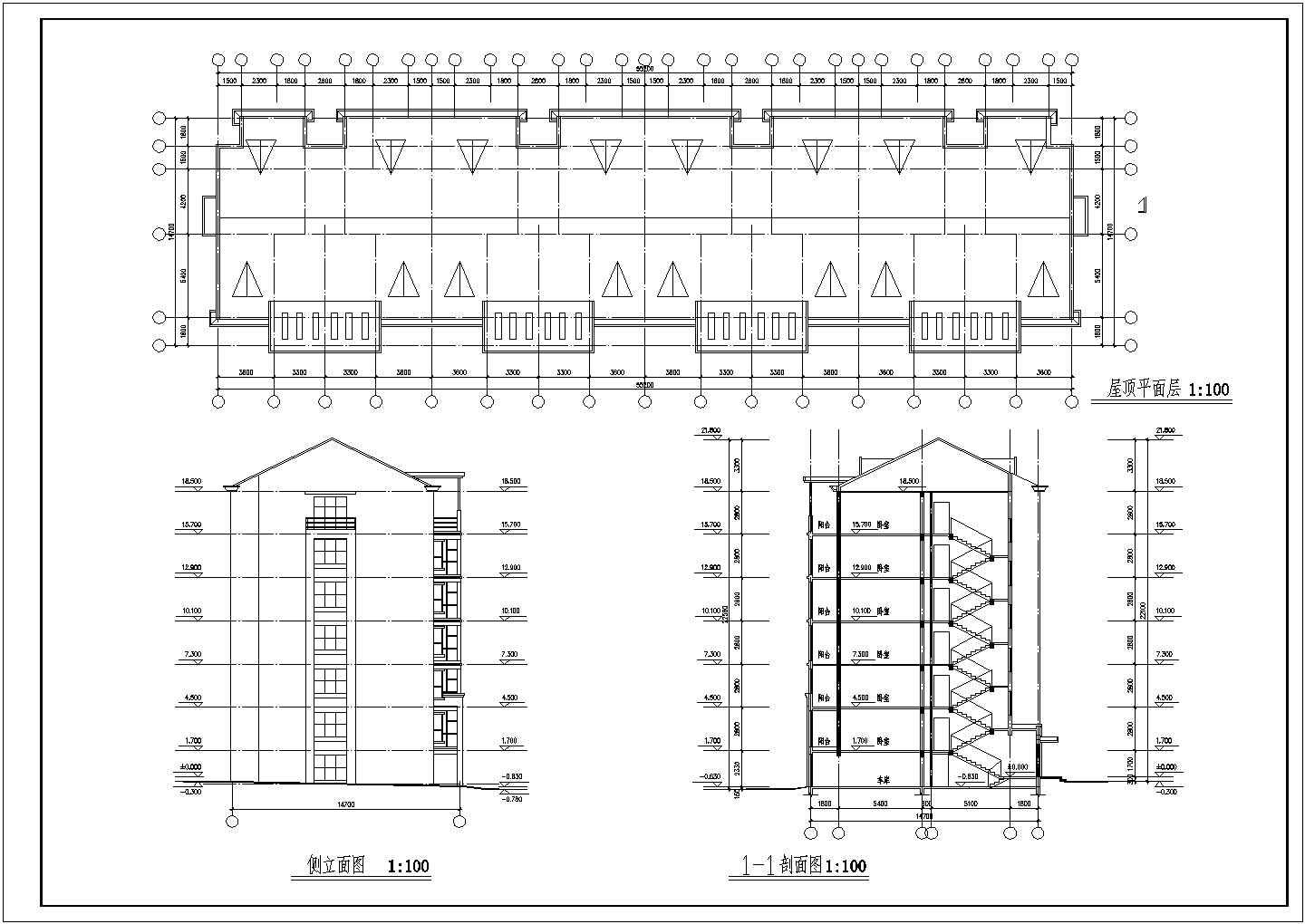 某地区高级七层经典住宅建筑全套设计施工详细方案CAD图纸