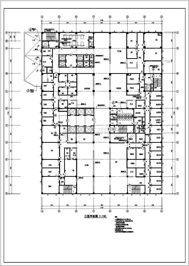 【江苏】某十八层中医院门诊楼建筑设计方案cad图纸-图二
