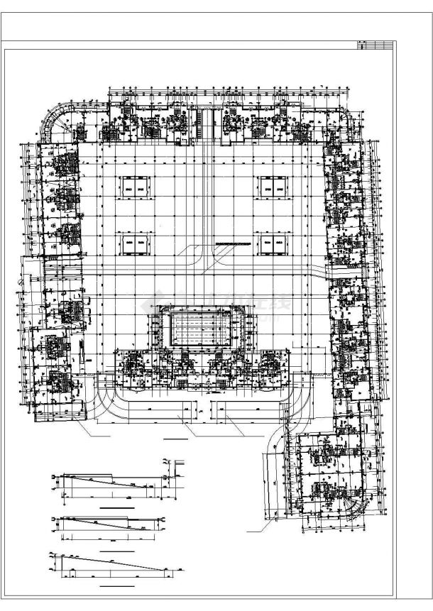 某市大型带车库超市全套建筑施工设计cad图纸-图二