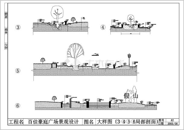 某地区百佳豪庭小区景观全套设计施工详细方案CAD图纸-图二