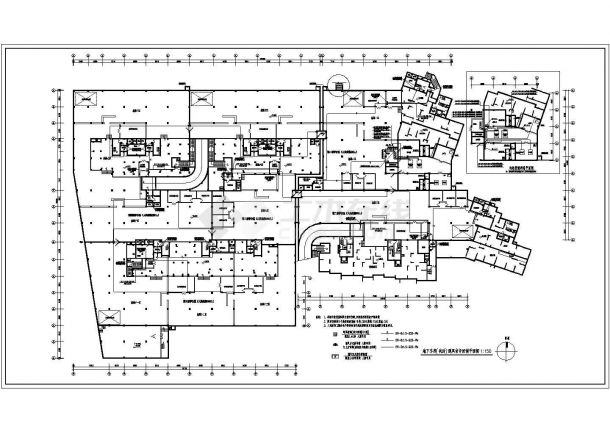 某高档小区高层住宅楼地下室全套电气CAD施工图(含电气系统图)-图一