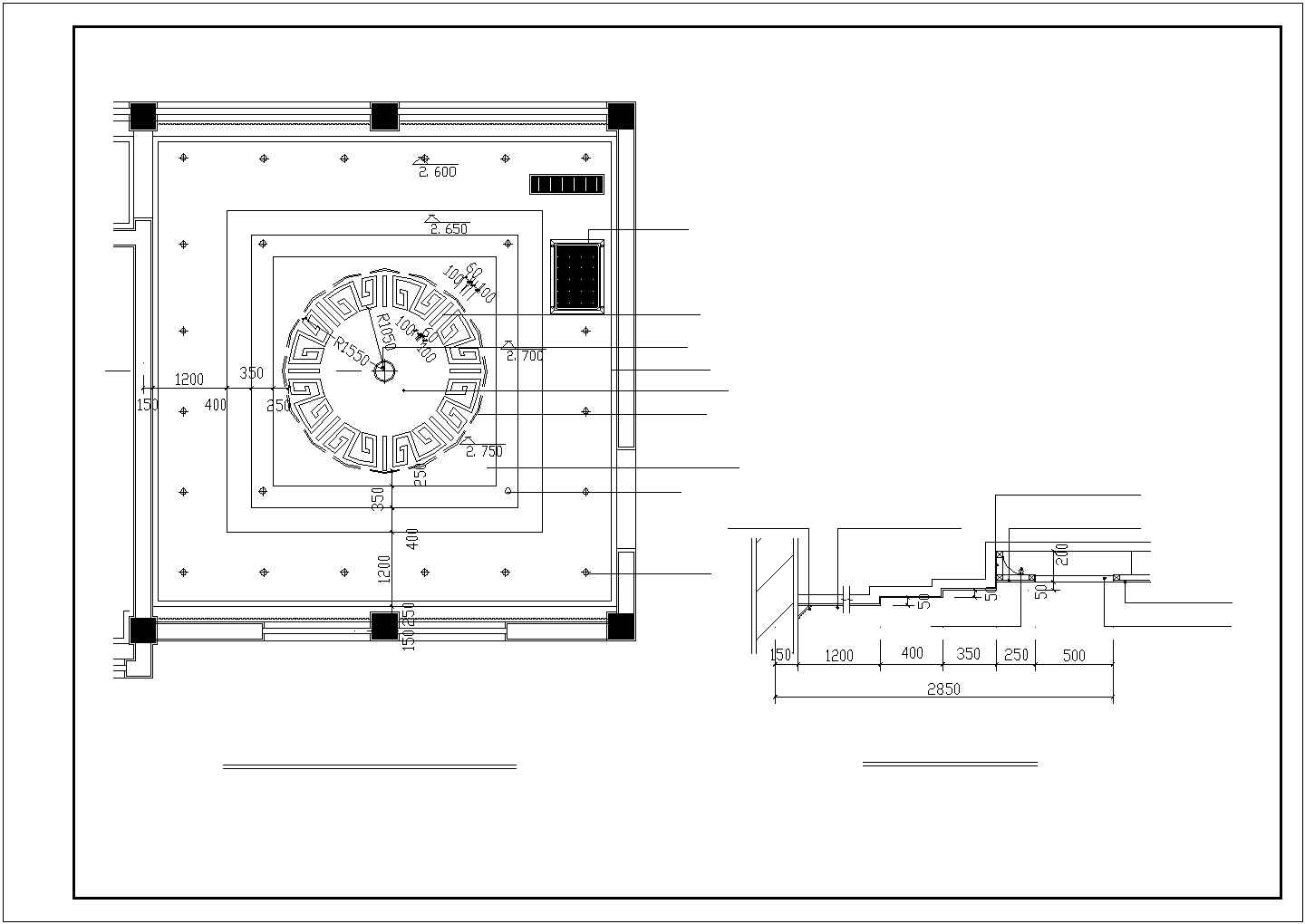 2400平米4层框架结构商务酒店平面装修施工设计CAD图纸