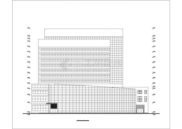 镇江市某临街1.1万平米13层框架结构星级酒店平立面设计CAD图纸-图二