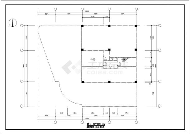 1.1万平米8层框混结构连锁大酒店全套平立面设计CAD图纸-图一