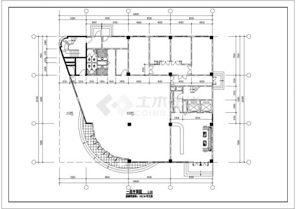 1.1万平米8层框混结构连锁大酒店全套平立面设计CAD图纸-图二