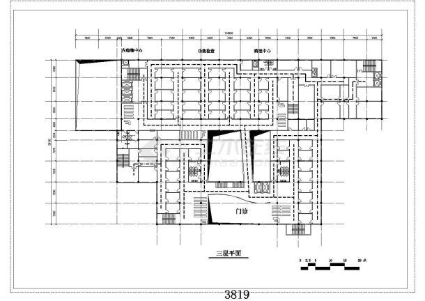 河北胸科医院建筑设计cad方案图-图二