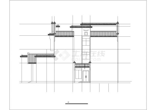 承德市某2600平米3层框架结构休闲山庄建筑设计CAD图纸-图二