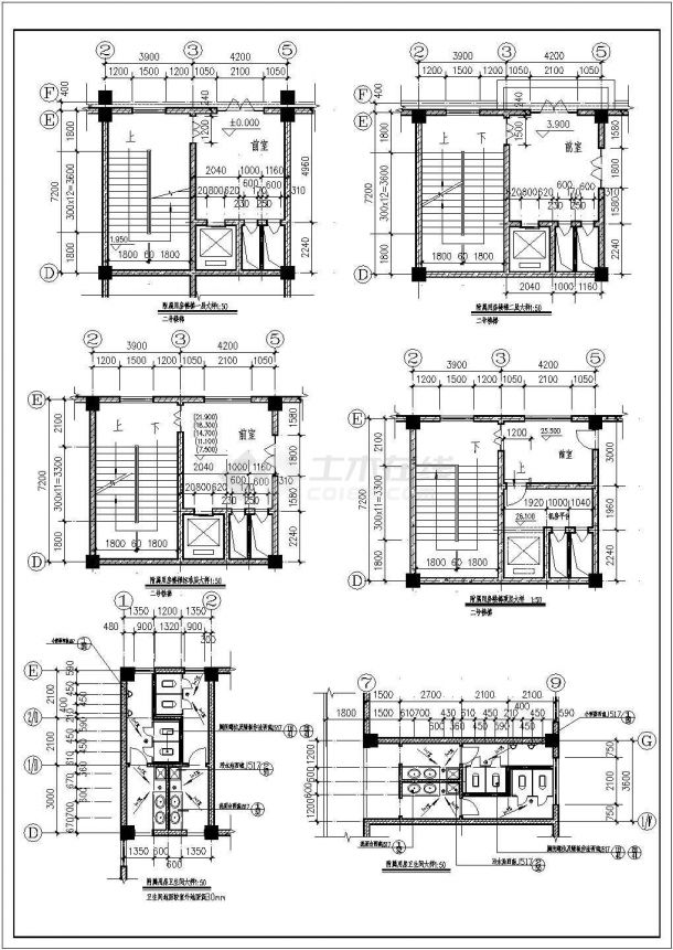 1.2万平米13层框架结构星级酒店全套建筑设计CAD图纸-图二
