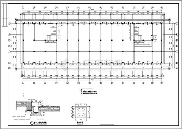 淮安市某商业街3460平米4层框架结构商务酒店建筑设计CAD图纸-图一