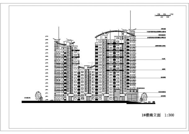 某地区高层住宅小区设计施工详细方案CAD图纸-图二