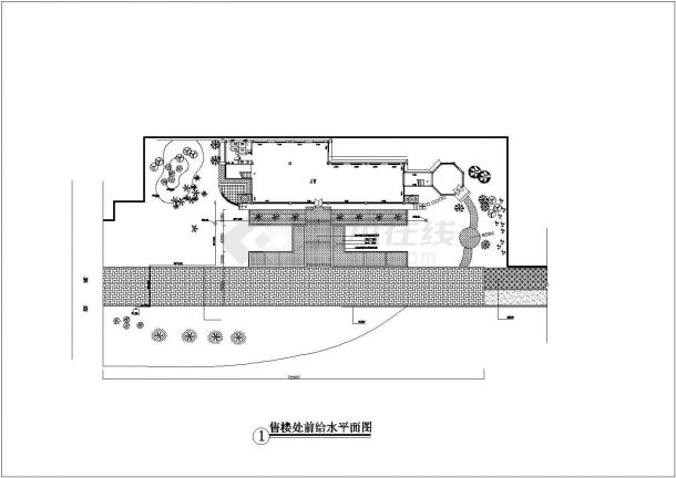 某地区华汇康城售楼处前小区设计施工详细方案CAD图纸-图二