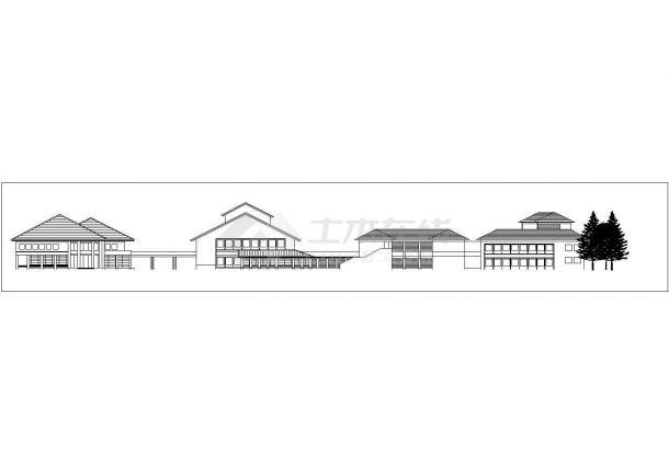 南通市某度假村4900平米三层框架结构民宿酒店平立面设计CAD图纸-图一