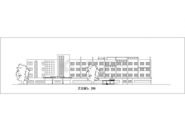 3900平米4层框架结构商务酒店平立剖面设计CAD图纸（含透视图）-图一