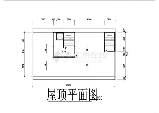 芜湖市某商业街8100平米6层混合结构商务宾馆平立面设计CAD图纸-图二