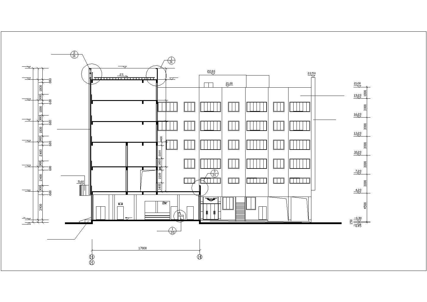 成都市某商圈1万平米13层框剪结构商务酒店建筑设计CAD图纸