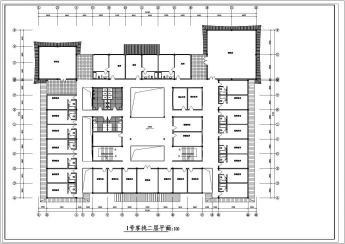 嘉兴市某度假村5800平米3层框架结构民宿酒店平立面设计CAD图纸_图1