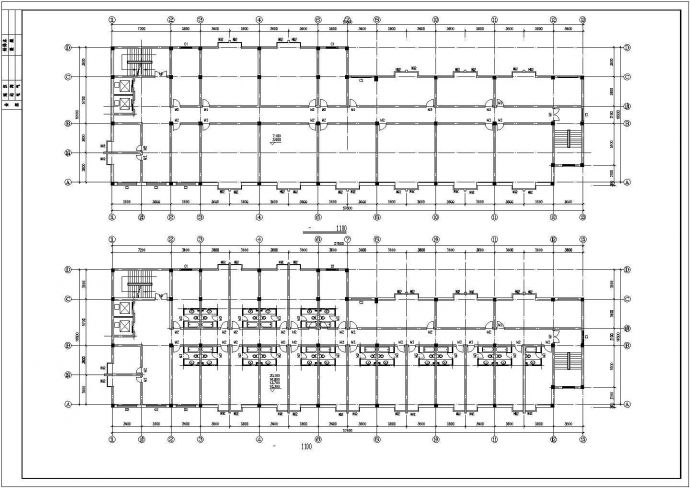 合肥市某商业街8500平米7层框架结构商务酒店平立剖面设计CAD图纸_图1