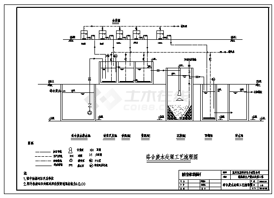 广东某线路板厂生产废水处理工艺施工cad图，共四张-图二