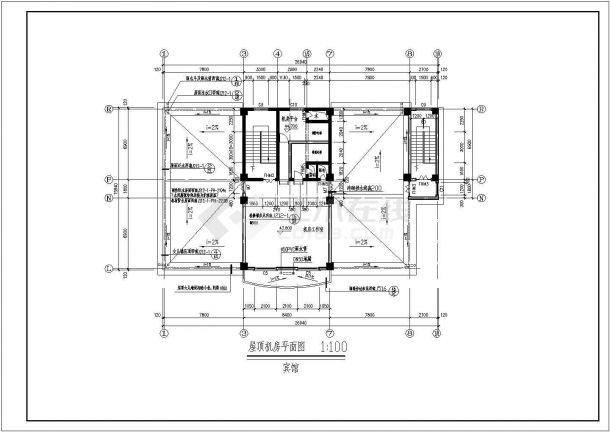平湖市某商业街1.2万平米13层框剪结构商务酒店建筑设计CAD图纸-图一