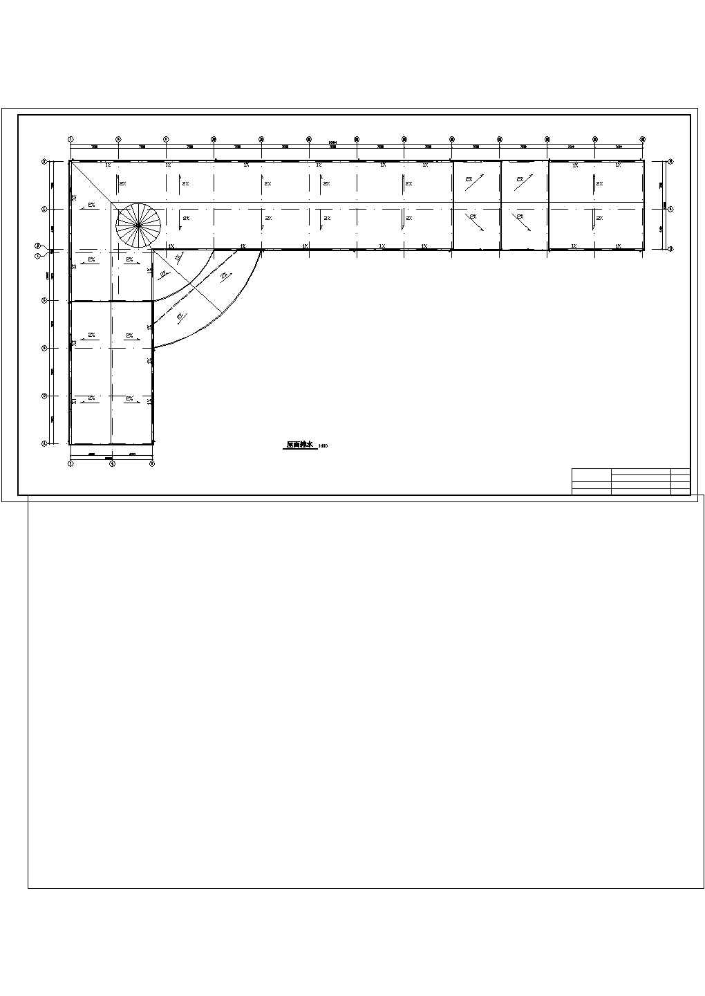 4900平米5层L型框混结构连锁旅馆平立剖面设计CAD图纸（含总图）