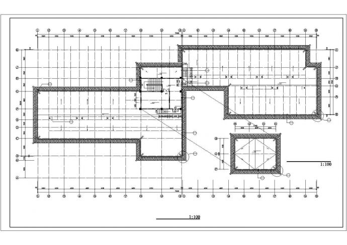 焦作市人民西路某临街5500平米4层框架商务酒店建筑设计CAD图纸_图1