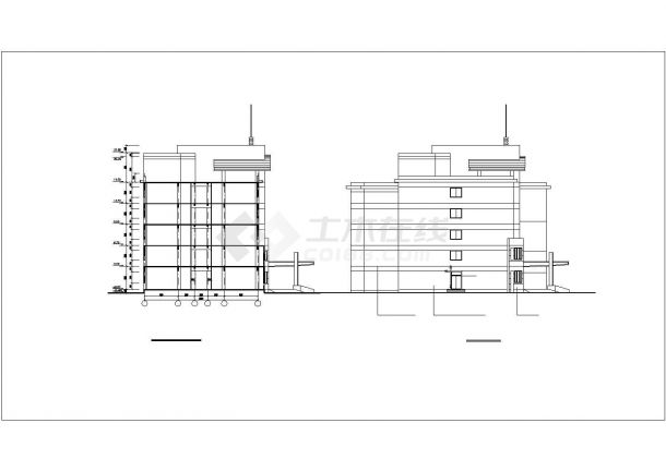 占地990平米5+1层框架结构商务酒店全套建筑设计CAD图纸-图二