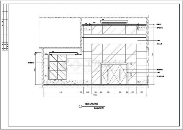 办公楼室内设计施工设计方案CAD图-图一