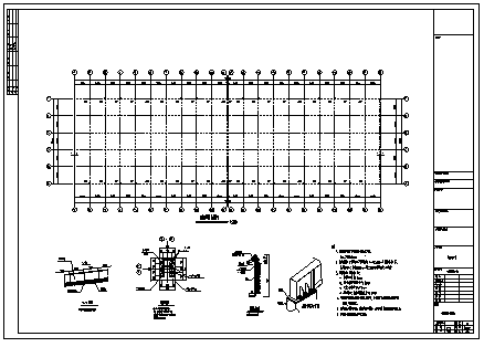 厂房设计_某市单层单山单跨门式刚架厂房工程施工cad图纸-图一