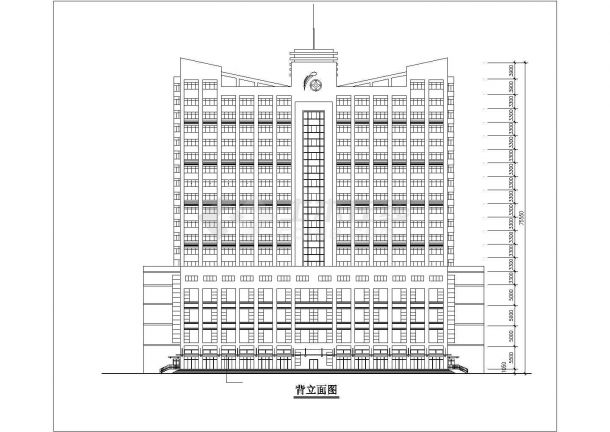 1.6万平米20层框架结构三星级酒店平立剖面CAD设计图纸-图二