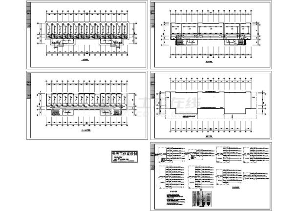 四层公寓宿舍楼电气系统设计施工cad图纸，共五张-图一
