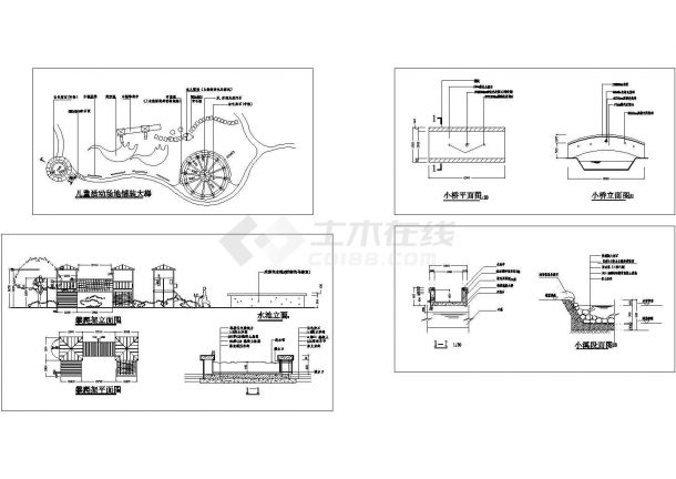 某儿童活动场地及水池CAD施工图-图二