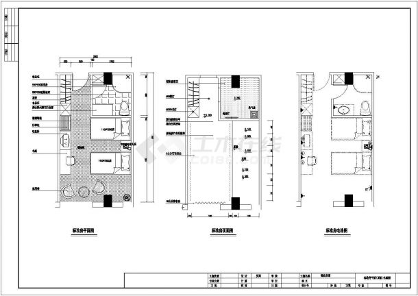 石首市某五层商务宾馆方案CAD布置图-图二