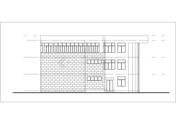蚌埠市某街道760平米3层框架结构垃圾处理站建筑设计CAD图纸-图一
