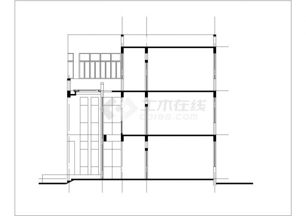 蚌埠市某街道760平米3层框架结构垃圾处理站建筑设计CAD图纸-图二