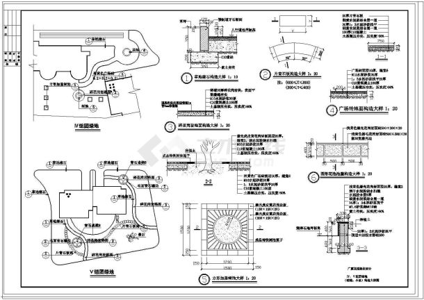 某地区花园绿化设计cad施工图-图二