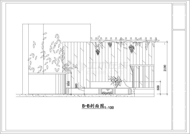 某小区花园绿化cad施工图纸-图一