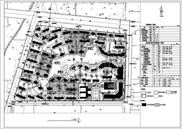 住宅小区景观规划方案设计cad图（含总平面图)-图一