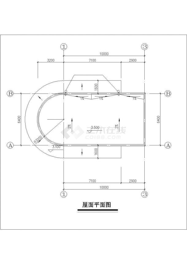 深圳市某垃圾场83平米单层砖混结构门卫室建筑设计CAD图纸-图一