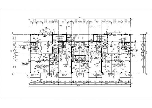 典型带电梯型高层住宅户型设计cad平面方案图-图一