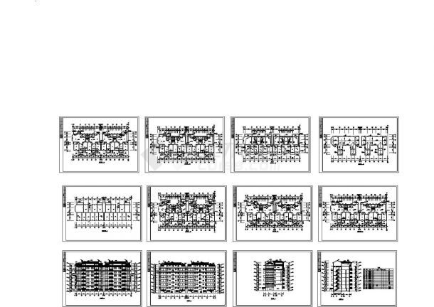 七层住宅楼设计cad图，共十二张-图一