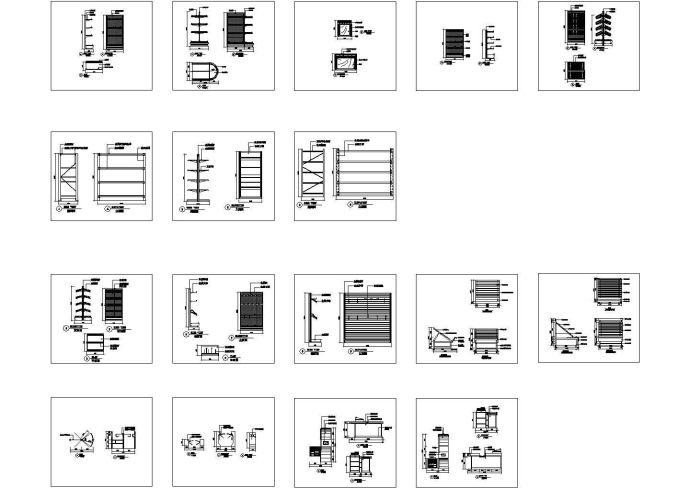 17套超市货架CAD图块合集_图1