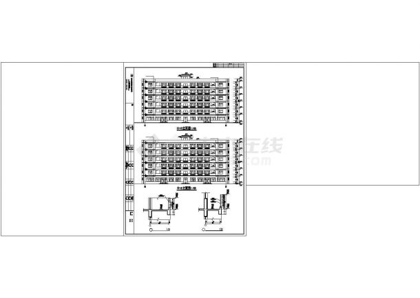 东莞某工厂5400平方米六层框架员工宿舍楼建筑设计CAD图纸-图二