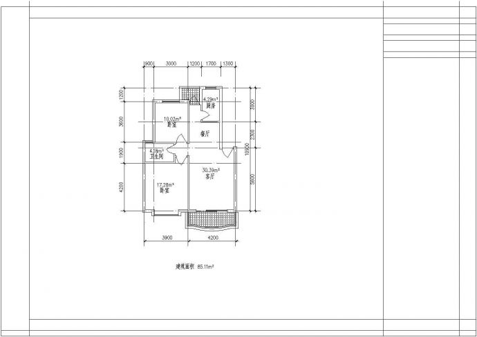 80至90平米住宅户型设计方案图_图1